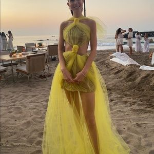 Showstopper Yellow silk tulle dress